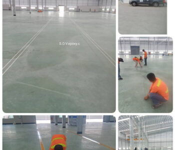 ตีเส้นจราจรโรงงาน