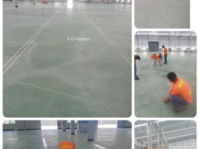 ตีเส้นจราจรโรงงาน