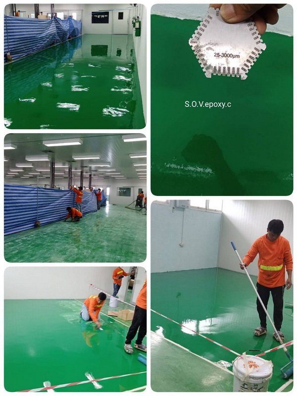 Epoxy Level เคลือบพื้น Epoxy Self-leveling โรงงาน - SOV Epoxy Floor ทำพื้นอีพ็อกซี่