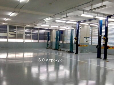 พื้น Epoxy โชว์รูมรถ OMODA
