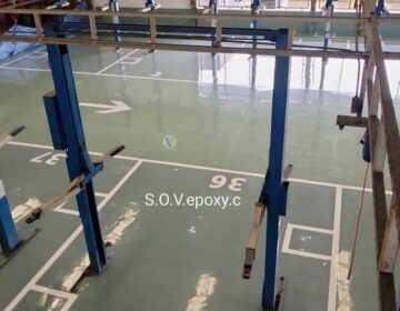 พื้น Epoxy พื้นที่บริการรถยนต์, เคลือบพื้น Epoxy โตโยต้า