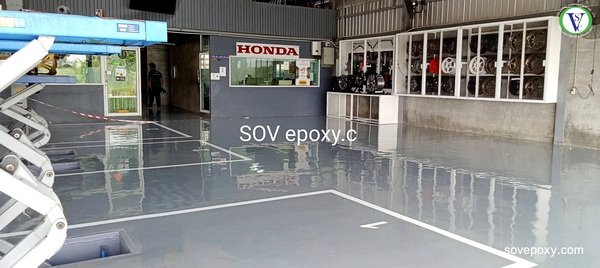 พื้น Epoxy อู่แต่งรถ