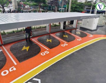 ทำพื้นช่องจอดรถ EV
